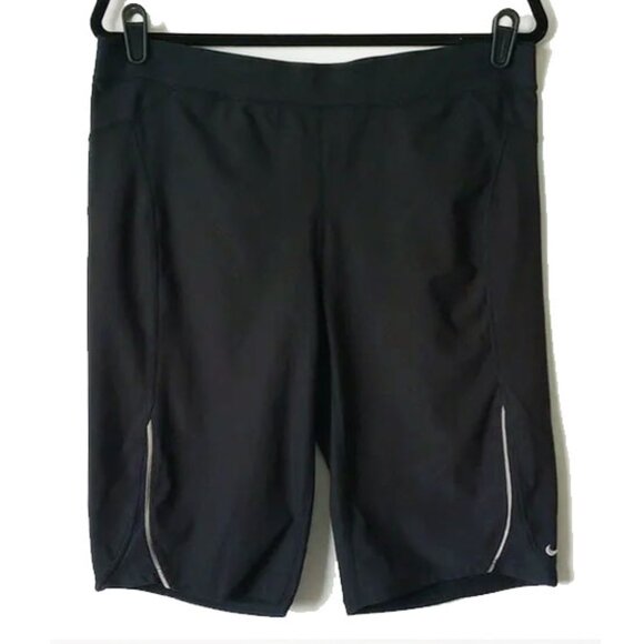 Nike Women's Bike Shorts 12" L Black Mesh Silver/Gray Trim - 50off3 - Picture 1 of 11
